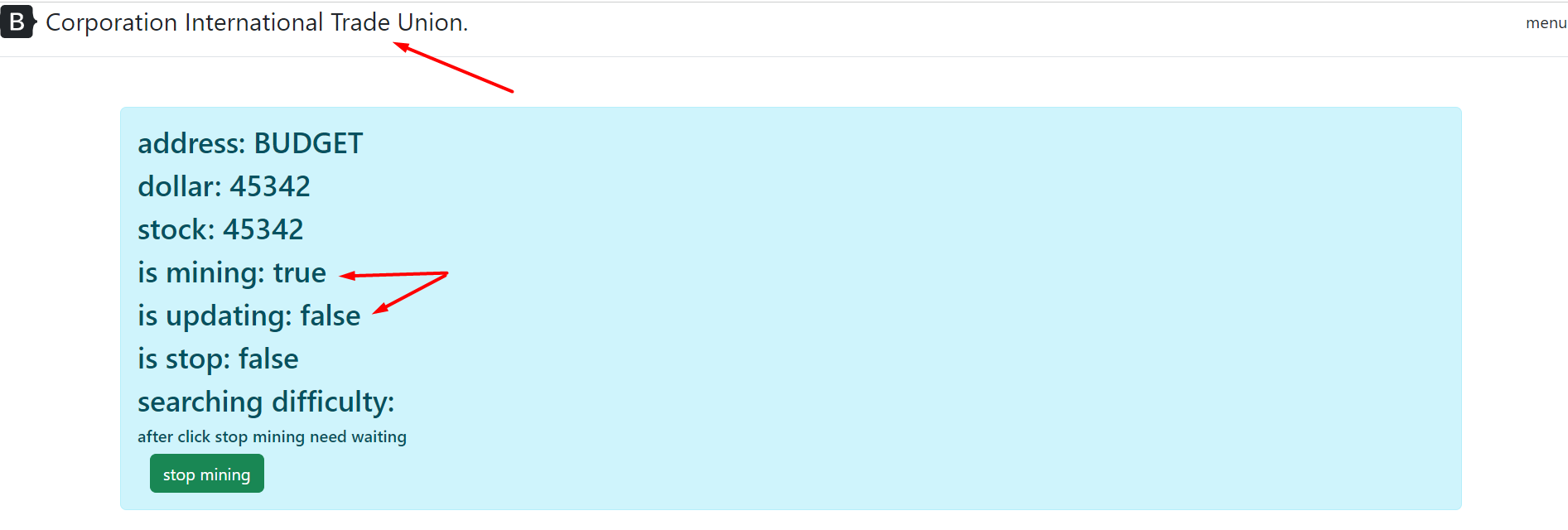 Mining step 1 screenshot